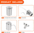 Stainless Steel Table top Torch Canister with Wick and Snuffer, Outdoor Fuel Torch for Arden Patio Yard (2 Packs)...