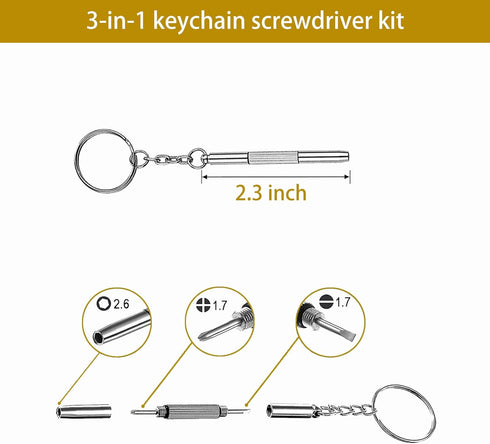 5-in-1 Eyeglass Repair Kit, 3in1 Multifunctional Small Screwdriver Set, Phone Repair Kit, Premium Screwdriver Tools Kit for Repairing Sunglasses, ...