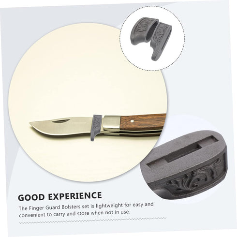 2pcs Knife Accessories Guards Replacement Finger Custom Knives for Supplies Hunting Hand Pommel Pommels and Silver Guard Handle Bolsters Steel Cas...