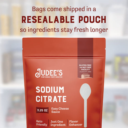 Judee’s Sodium Citrate - 11.25 oz - Keto-Friendly, Gluten-Free and Nut-Free for Cooking and Molecular Gastronomy - 100% Non-GMO - Emulsifier for C...