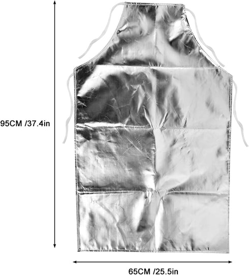Health Gear Heat Resistant Apron, 1000 Degree Heat Resistant Apron Aluminum Foil Cooking Apron High Temperature Anti-splash Anti-scalding Working ...