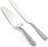 Dicunoy 2 PCS Wedding Cake Knife and Server Set, Silver Cake Cutting Set, Vintage Engraved Cake Cutter and Elegant Serving Spatula for Birthday, P...