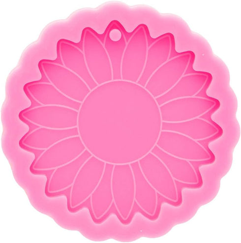 Super Glossy Sun Flower Resin Mold Keychain Silicone Mold for DIY Epoxy Resin Jewelry Making Keychain Pendant Craft...