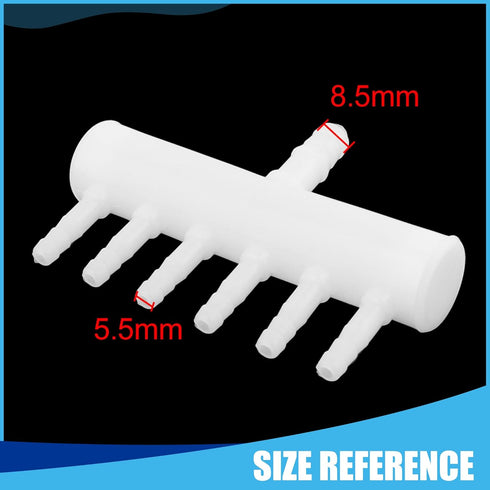 Air Control Valves, 6 Outlet Plastic Pond Pump Manifold Air Divider Valve for Aquarium Fish Tank, 0.22inch Dia (White)...