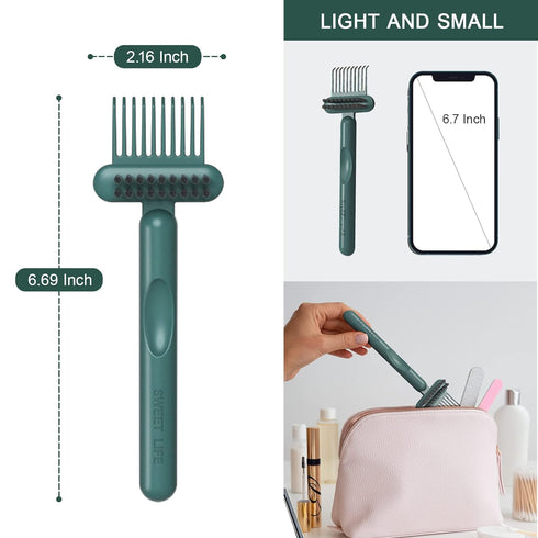 Hair Brush Cleaning Tool Comb Cleaning Brush Hair brush Cleaner Comb, 2-in-1 Hair Brush Cleaning Tool, Hair Brush Remover Rake for Removing Hair D...