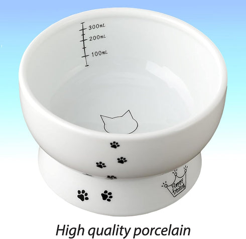 Necoichi Raised Cat Water Bowl, Elevated, with Measurement Lines, Dishwasher and Microwave Safe, No.1 seller in Japan! (Cat, Regular)...