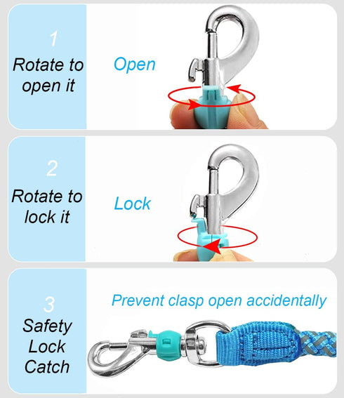 Rope Dog Leash - 2/3/4/6/10 Foot Reflective Dog Leash- Strong Nylon Braided Heavy Duty Dog Training Leash for Large and Medium Small Dogs Walking ...