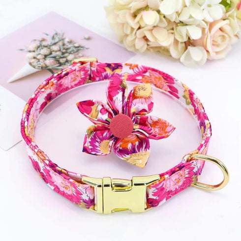 Beirui Cute Girl Dog Collars for Small Medium Large Dogs, Multiple Floral Patterns Female Pet Dog Collars with Flower for Wedding Holiday(M:Neck 1...