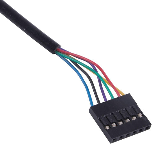 RJ12 6P6C Cable to 6 Pin 0.1" Pitch Debug Terminal Block Adapter 6 Ways Telephony Female Connector Socket Bulkhead Panel Mount Extension Cable...
