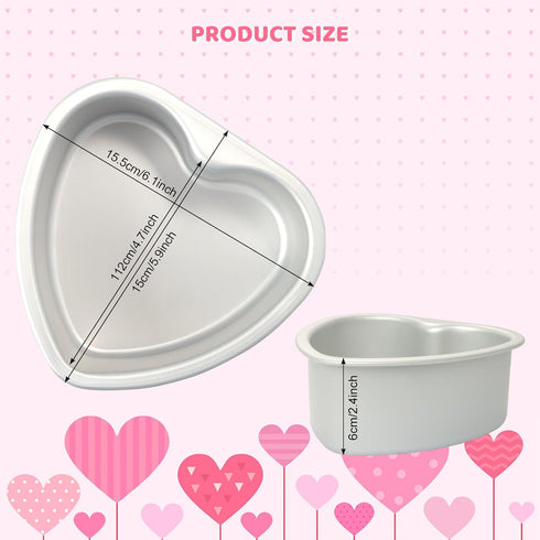 Heart Shaped Cake Pan 6 Inch Aluminum Cake Pans Heart Cake Tin Baking Cake Mold for Valentine's Day Weddings Birthday Party...