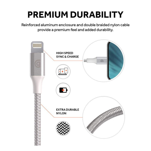 Griffin Premium USB-C to Apple Lightning Cable | Compatible with Apple Lightning - 5FT, Silver......