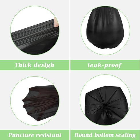 3 Gallon 120 Counts (fit 2.6-3.3 Gal) Small Trash Bags Garbage Bags by RayPard, 10-12 Liter Waste Basket Liner Fit 2.6,3.1,3.2,3.3 Gal Trash Can f...