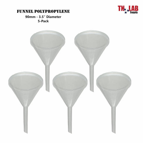 Funnel Polypropylene Plastic 90mm 3.5" Diameter 5-Pack...