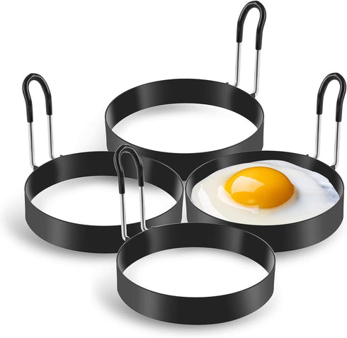 Eggs Rings, 4 Pack Stainless Steel Egg Cooking Rings, Pancake Mold for frying Eggs and Omelet...