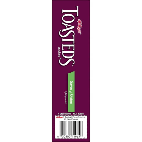 Toasteds Crackers, Party Snacks, Lunch Snacks, Savory Onion, 8oz Box (1 Box)...