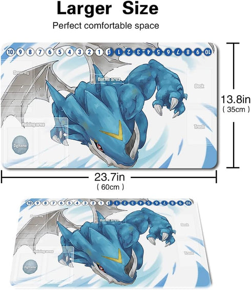 1216414 - Board Game DTCG Playmat Table Mats Size 23.6X13.8 inch Games Mousepad Compatible for TCG CCG Digimon Playmat Bag...