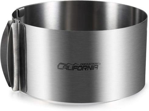 CALIFORNIA CADE ELECTRONIC Cake Mold-Cake Ring-Adjustable Round Stainless Steel 6 to 12 Inch, 6 Inch Baking Ring for Supporting Decorating Icing...