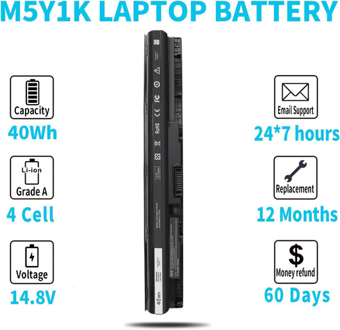 40Wh M5Y1K 14.8V Battery for Dell Inspiron 15 3000 5000 Series 5559 5558 5555 5758 3567 3551 3552 3558 3565 14 3451 3452 3458 5458 17 5755 5756 57...