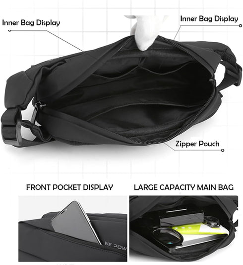 Fanny Pack for Men Crossbody Waist Bag Casual Chest Pack Hip Bags Belt Bag for Travel Walking Running Hiking Cycling Easy Carry Any Phone Wallet...