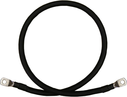 4 AWG 4 Gauge Single Black 2 feet w/3/8 Lugs Pure Copper PowerFlex Battery Inverter Cables for Solar, RV, Auto, Marine Car, Boat...