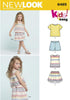 NEW LOOK Patterns Child's Easy Top, Skirt and Shorts A (3-4-5-6-7-8) 6465...