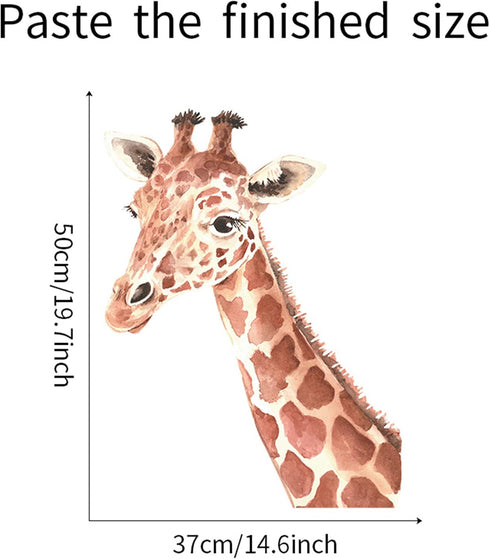 ROFARSO Lifelike Lovely Cute Giraffe Animal Vinyl Wall Stickers Removable Wall Decals Art Decorations Decor for Nursery Baby Bedroom Playroom Livi...