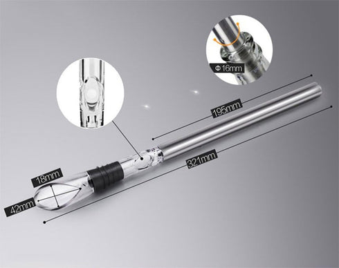 DERNORD Wine Chiller 3-in-1 Stainless Steel Wine Bottle Cooler Stick Freezer with Aerator and Pourer for Chilling Longer, Pouring and Aerating Win...