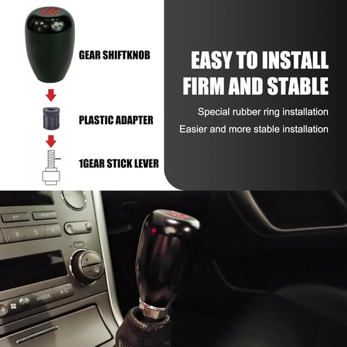 1 PC Car Shift Knob, Alloy Rounded Easy-Grip Shifter with 3 Adapters, with 5 Speed Shift Digital Identification Shift Knob Replacement, Universal ...