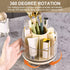 Makeup Organizer, 360° Rotating Makeup Brush Holder, Compartment Storage Box for Eyeliner, Blush, Pencils, Craft Supplies, Small Toys(Champagne)...