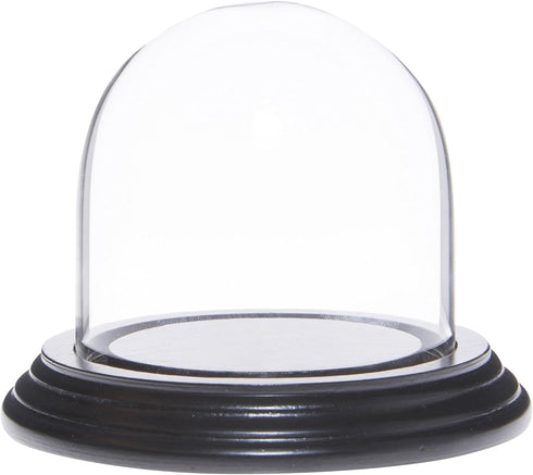 Plymor 3" x 3" Glass Display Dome Cloche (Black Wood Veneer Base)...