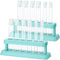 2 Sets Test Tubes with Rack Clear Plastic Test Tubes with Caps and 6 Holes Holder Rack Nurse Party Decorations Shot Tubes for Scientific Experimen...
