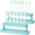 2 Sets Test Tubes with Rack Clear Plastic Test Tubes with Caps and 6 Holes Holder Rack Nurse Party Decorations Shot Tubes for Scientific Experimen...