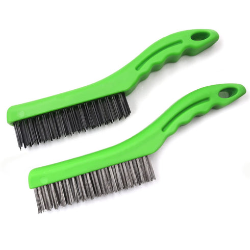 Wire Brush, Heavy Duty Carbons and tainless Steel Wire 10 Inch with Plastic Handle Descaling Welding Dust Bending Hand Tool, Teel Brush Rust Remov...