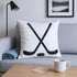 Embroidered Hockey Throw Pillow Cover,Square 18 inch Decorative Canvas Pillow Cover for Ice Hockey Room Decor(Cover Only)...