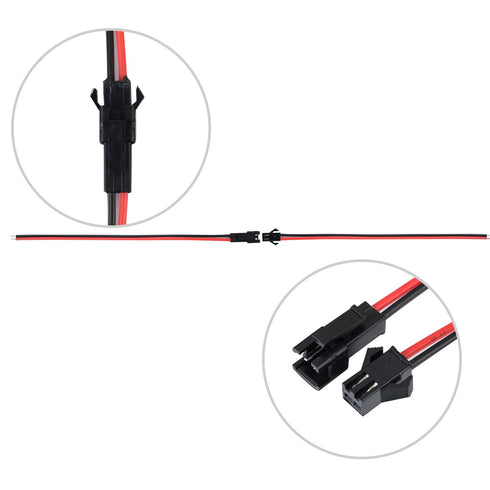 22 AWG JST SM 2 Pin Plug Male and Female Connector Adapter with 135 mm Electrical Cable Wire for LED Light, 20 Pairs...