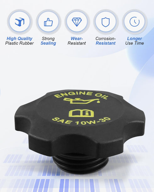 Oil Filler Cap Engine Oil Filler Cap Fit for Jeep Wrangler Grand Cherokee Liberty, Fit for Chrysler/Dodge/Plymouth, Replace 53010654AA 04648831AA...