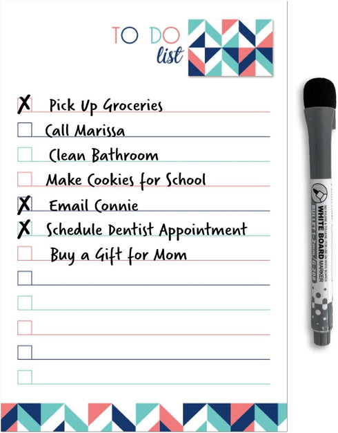 Dry Erase to Do List Vinyl Whiteboard Sticker Decal by Glassboard Studio | Removable & Reusable | Magnetic Fine-Tip Marker Included (6 x 9 inches,...