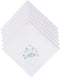 Selected Hanky Women's Cotton Handkerchiefs Flower Embroidered with Lace, Ladies Hankies 6 Pcs - Blue Floral...