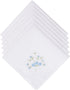 Selected Hanky Women's Cotton Handkerchiefs Flower Embroidered with Lace, Ladies Hankies 6 Pcs - Blue Floral...