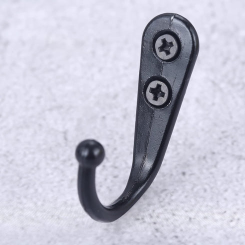 Yetaha 20PCS Wall Mounted Hooks with 40 Screws, Double Holes Hooks Towel Robe Hat Coat Hook for Kitchen Bedroom Bathroom, Black...