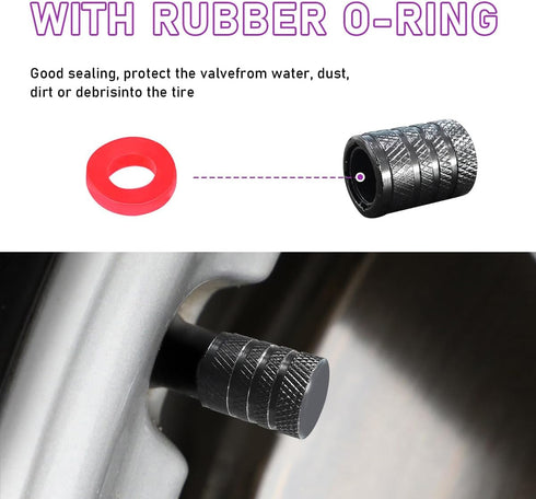 10 PCS Car Tire Valve Stem Caps, Anodized Aluminum Wheel Stem Covers, Corrosion Resistant Car Tire Air Caps, Vehicle Exterior Accessories for Car,...