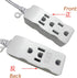 Multi Plug Extender Box 3 Outlet Power Strip,Flat pins Socket,3FT,6Ft,9Ft,15Ft Bulb,TV Long Extension Cord, with 3rd Grounding Pin,White (2.7m/9Ft...