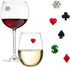Casino Wine Glass Charms - Magnetic Drink Markers for Stemless or Regular Glasses Set of 6...