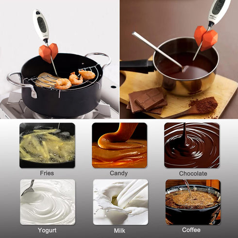 2Pcs Silicone Non-Scratch Pot Clip, Candy Thermometer Pot Clip for Candy Making, Hand-Free Holder to Measure Temperature of Candy, Oil, Milk, Choc...