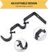Ycolnaefllr Set of 3 Oil Rubbed Bronze Double Rod Holders Heavy Duty Double Curtain Rod Brackets Double Curtain Rod Hanging Brackets for 1 and 0.7...