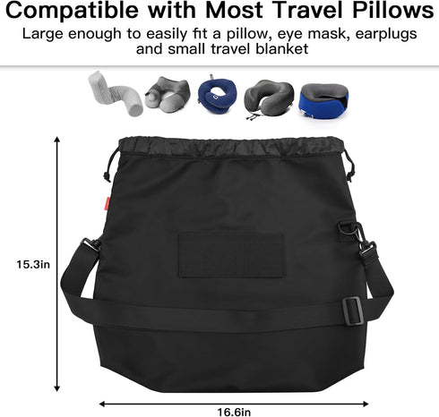 Large Travel Neck Pillow Bag for Dot&Dot Twist Memory Foam Travel Pillow, Luggage Travel Pillow Drawstring Bag Carrying Case with Trolley Sleeve &...