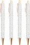 4 Pcs White Pearl Pens Rhinestone Metal Ballpoint Pens Sparkly Crystal Pens Black Ink for Women Girls Office School Supplies...