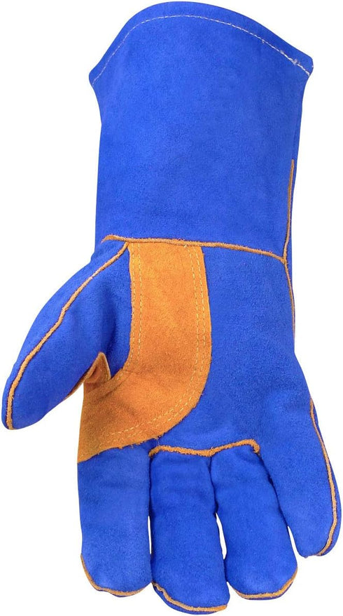 Caiman Premium Split Cowhide Leather Welding Gloves, Aerofoam Lining, DuPont Kevlar Stitching, Blue, Large (1440)...
