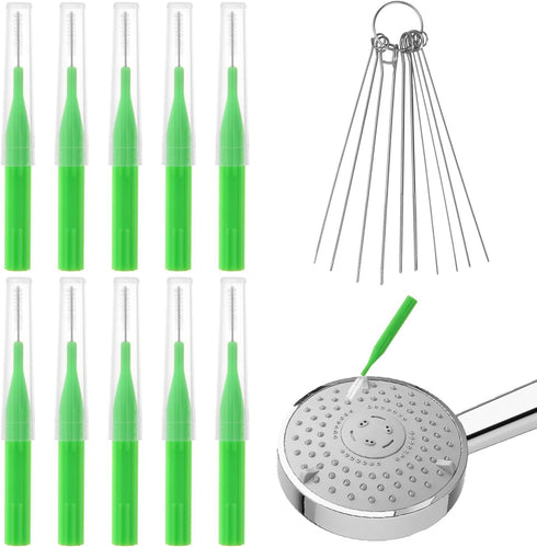 10pcs Shower Head Cleaning Brush, Gap Hole Anti-Clogging Cleaning Brush with 10 Stainless Steel Pin Picks Small Hole Cleaner Tool for Showerhead C...