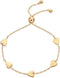 PAVOI 14K Gold Plated Dainty Station Heart Charm Bracelet for Women | Love Friendship Adjustable Link Chain Bracelet...